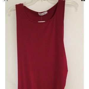Red Ruched Woman's Dress- size Medium NWT